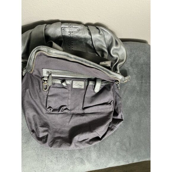 Cole Haan Pewter Leather Satchel Bag-Preowned but Good Condition - Picture 3 of 11